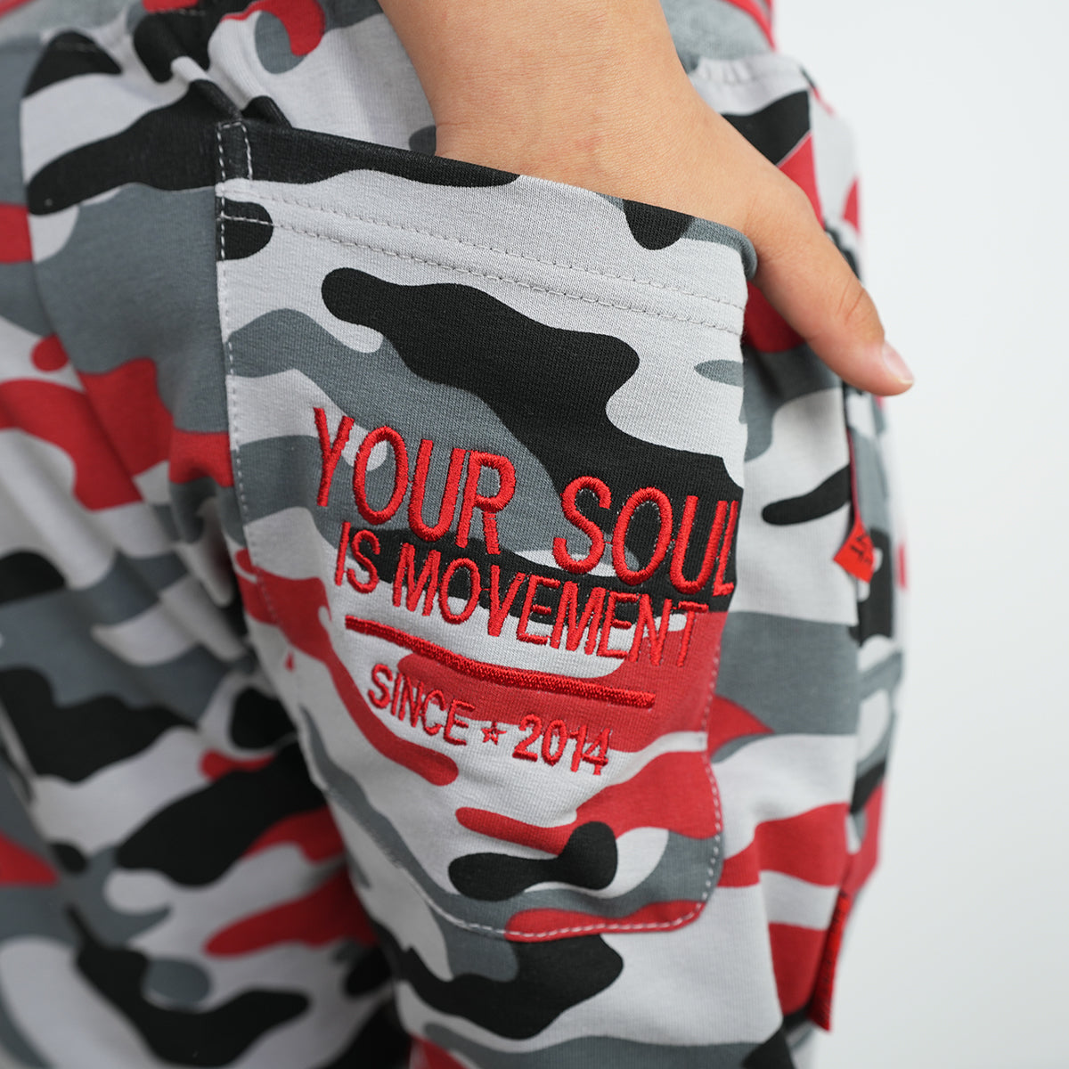 Tepláky Soul Maskáčové, červené