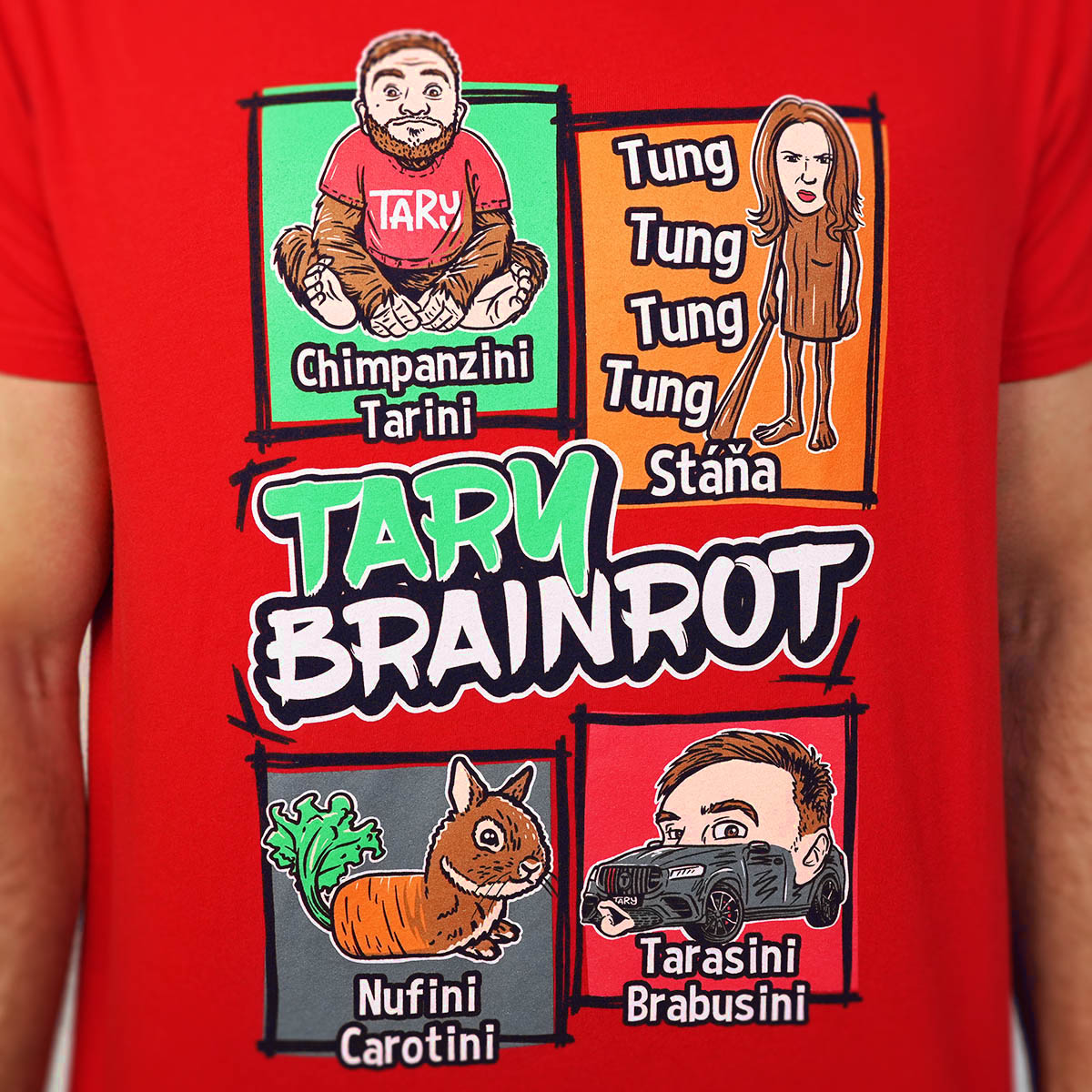 Tričko Tary Brainrot Red