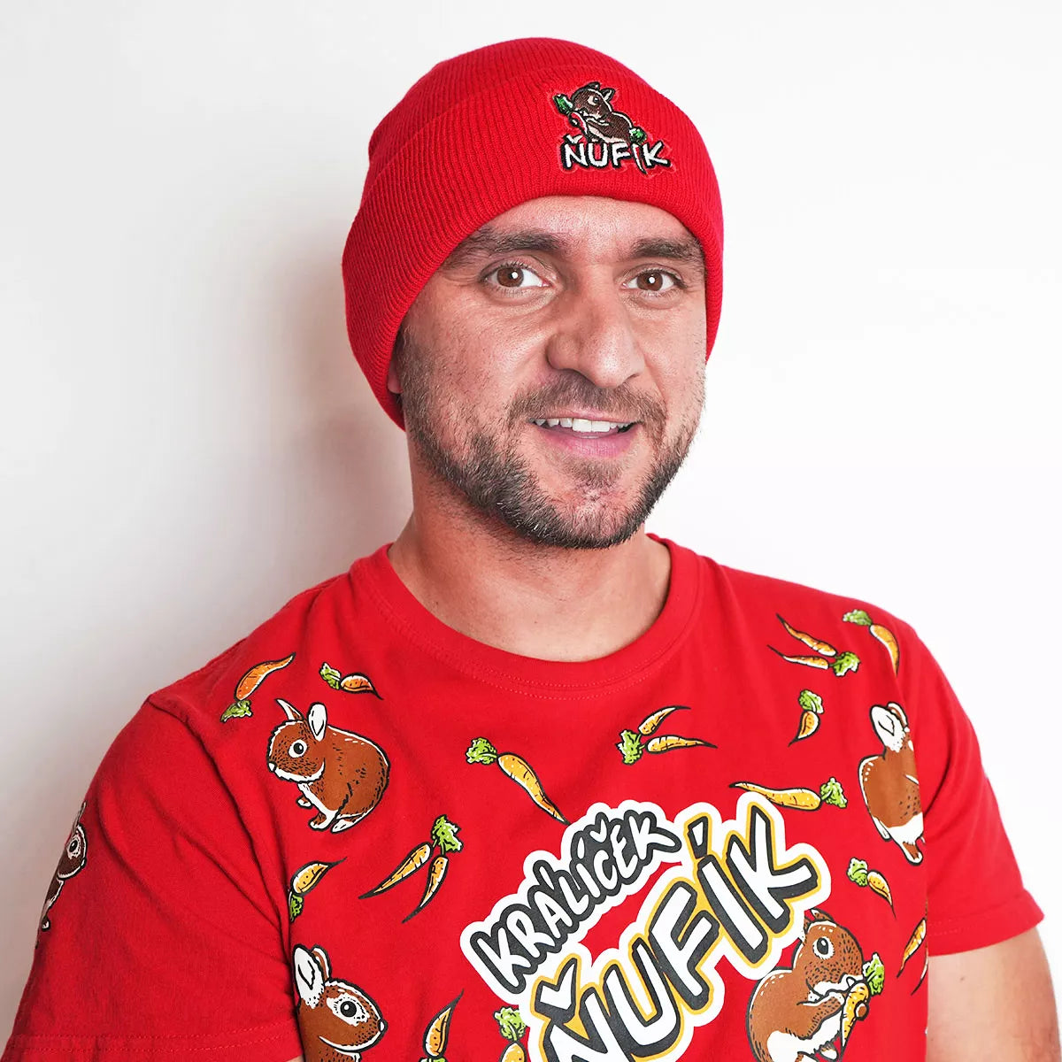 Zimní čepice Ňufík Red