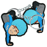 Oboustranný přívěsek na klíče Tary Afro - Modrý