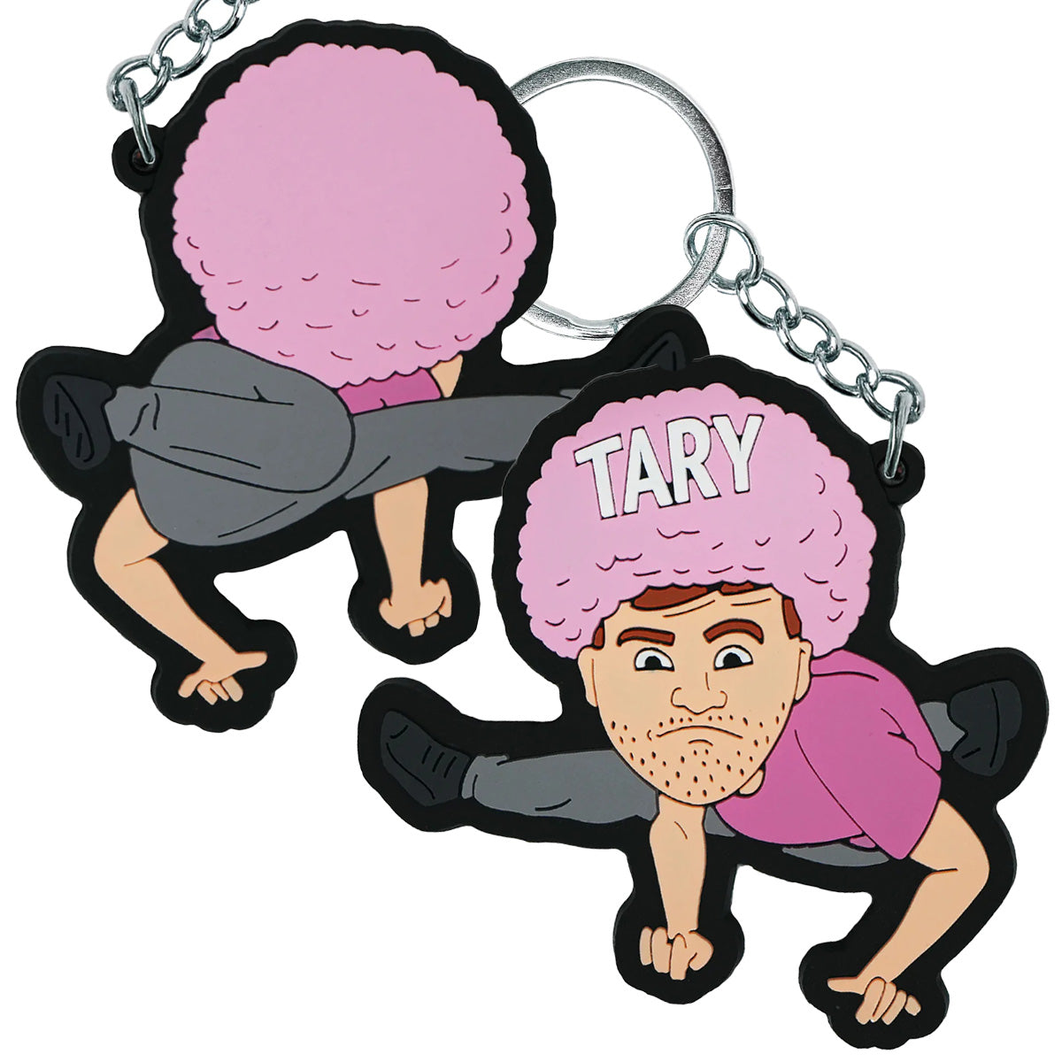 Oboustranný přívěsek na klíče Tary Afro - Růžový