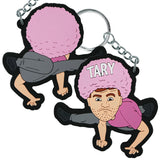 Oboustranný přívěsek na klíče Tary Afro - Růžový