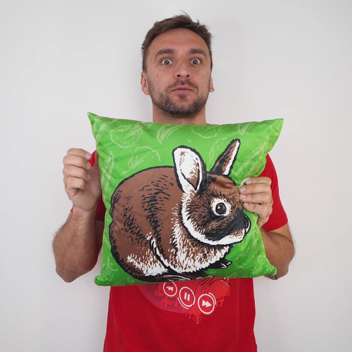 Polštář Králík Ňufík zelený
