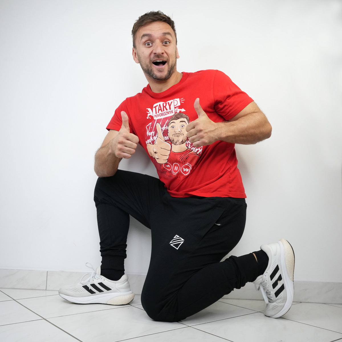 Tepláky Soul Černé, bílá výšivka