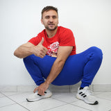 Tepláky Soul Královské, modrá výšivka